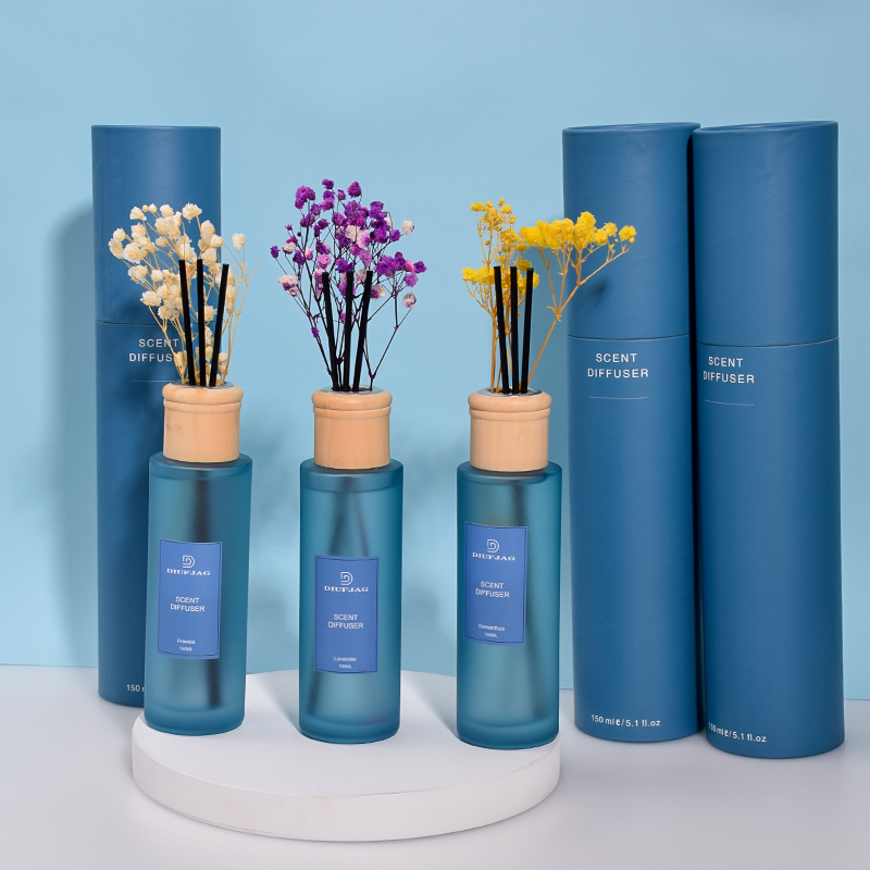 Aromatherapy Blue Round 150ml Essential Oil Reed Diffuser Aroma Gift (7)