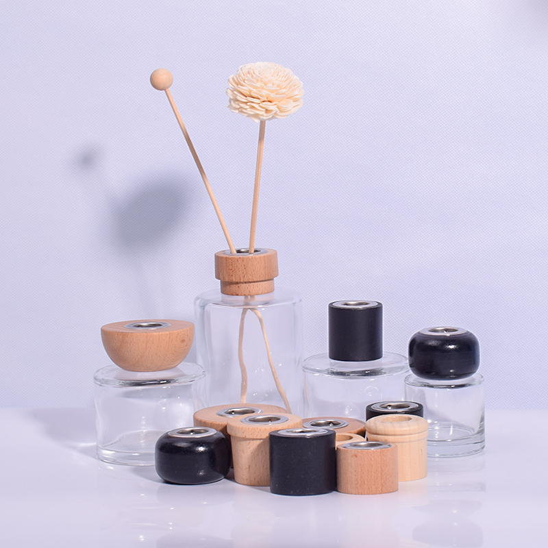 Perfume bottle wood cap Diffuser bottle round and square cap (2)