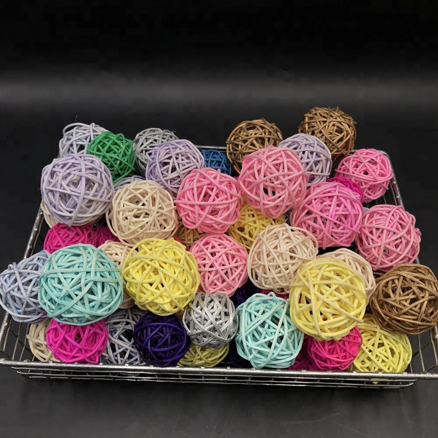 Christmas Tree Ornaments Hanging Ball Rattan Ball Pet Bird Toy (4)