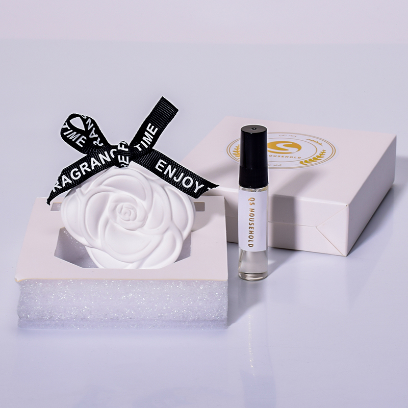 Car Aromatherapy Tablet Ceramic Flower with Essential Oil air Fresh (6)