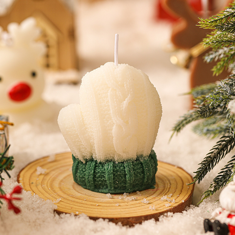 Christmas Scented Candle Ambience Mini Woolen Glove Shape (7)