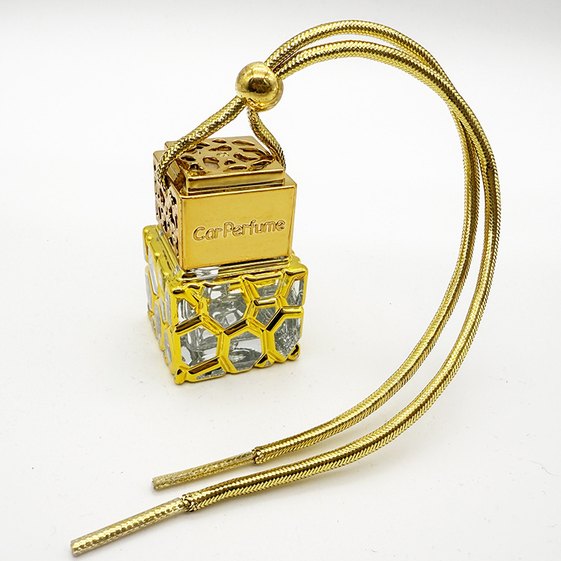 electroplated gold bottle 8-10ML perfume essential oil square empty bottle (4)